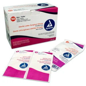 Dynarex Sterile Latex Surgical Gloves - Powder-Free (200 Pairs/Case)