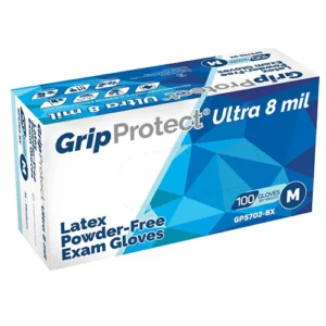 GripProtect Ultra 8 mil Latex Exam Gloves (1000/Case)